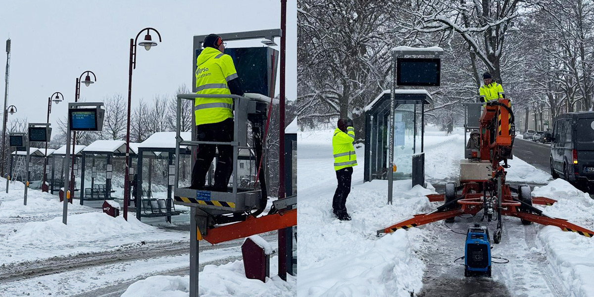 DFI Anzeiger 32 Zoll Montage